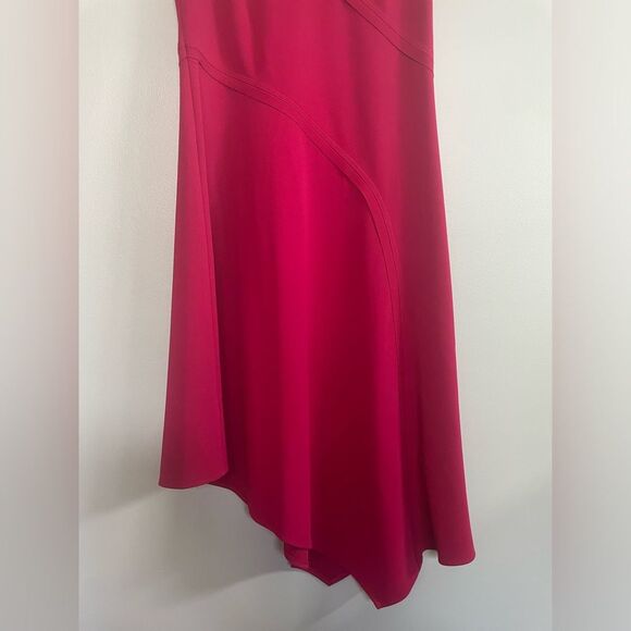 DKNY Pink Scuba Crepe Asymmetrical Knee Length Dress Size 4 - Picture 4 of 8